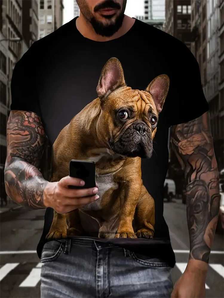 Fashionable mens short sleeved T-shirt with loose cat pattern Pullover mens T-shirt high elasticity casual 3D printed mens clothing W250425