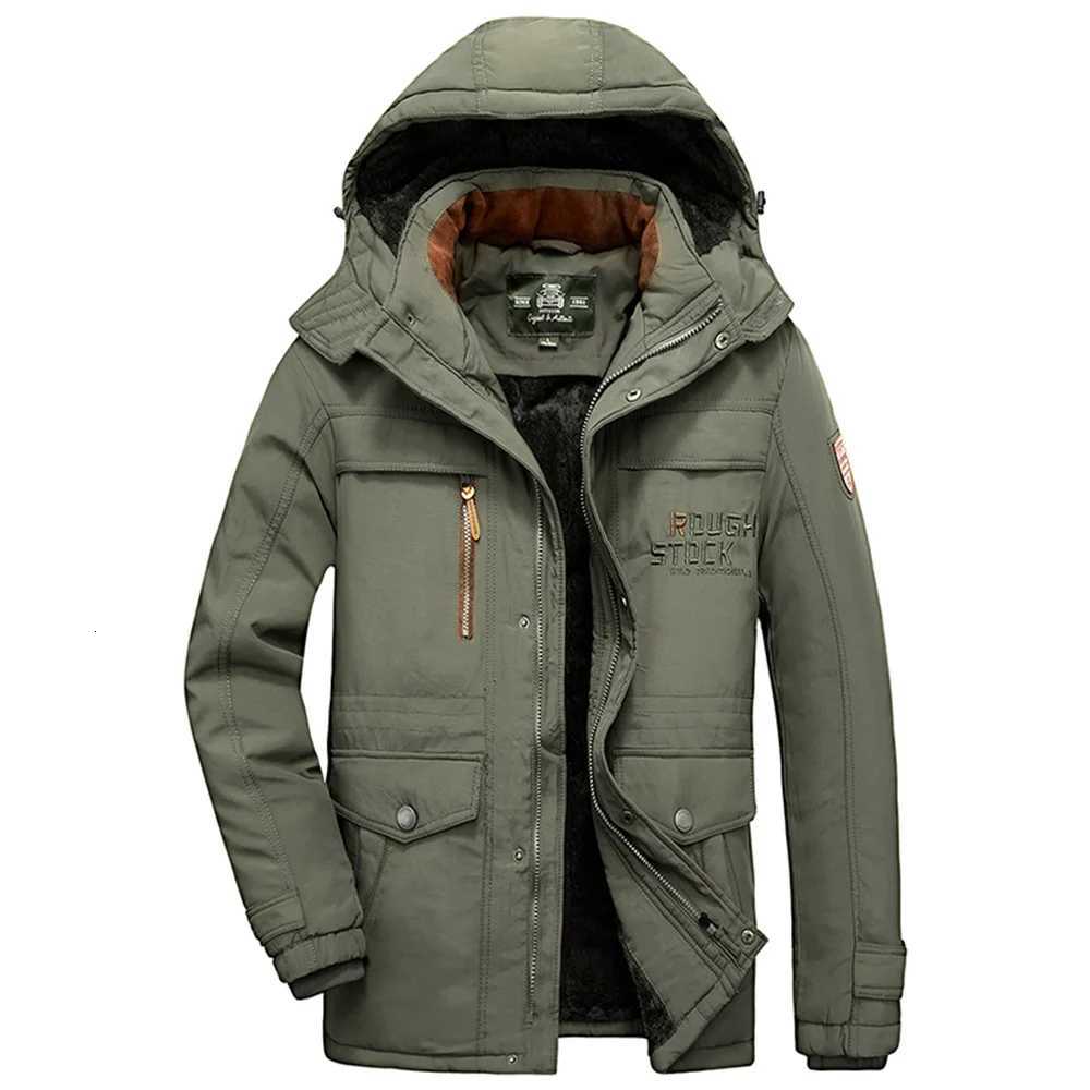 Winter Casual Vintage Warm Workwear Jacket Mens Fleece-Lined Military Parka Coat Thicken Detachable Hooded Parkas Men Overcoat X251125 - view 6