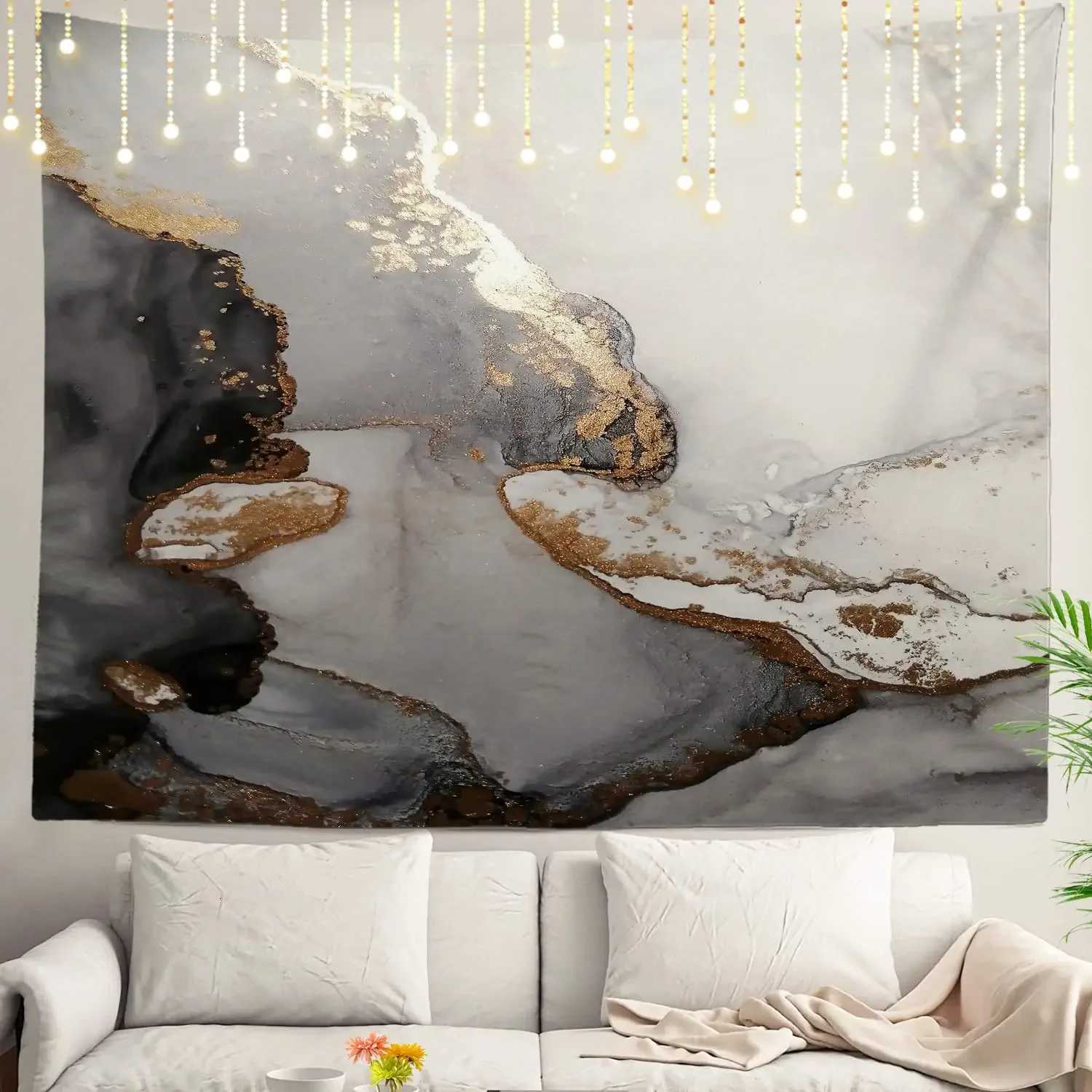 Green Black Marble TapestryNatural Luxury Beautiful Swirls Agate Wall Art Hanging Decoration Dorm Room Bedroom Home Living RoomM251125