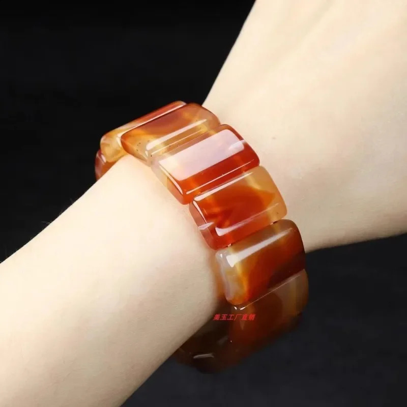 Natural Agate Hand Chalcedony Agate Bracelet Couple 250424