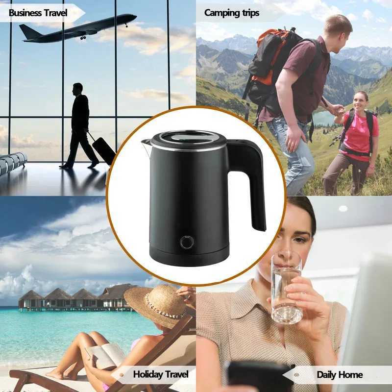 Portable electric kettle for travel, 0.8L, stainless steel, suitable for hotels, homes, travel, kitchens, smart kettle for tea C251125