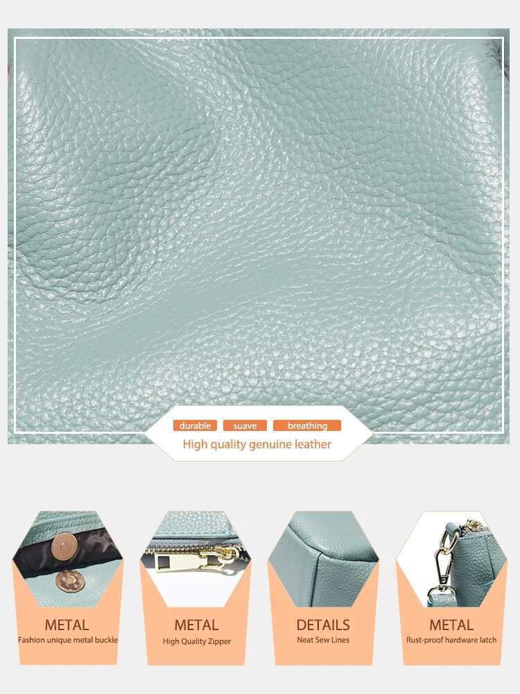 Zency Laides Small Soft Cow Leather Handbag New Casual Women Crossbody Simple Many Color Bag For Phone Female Purses