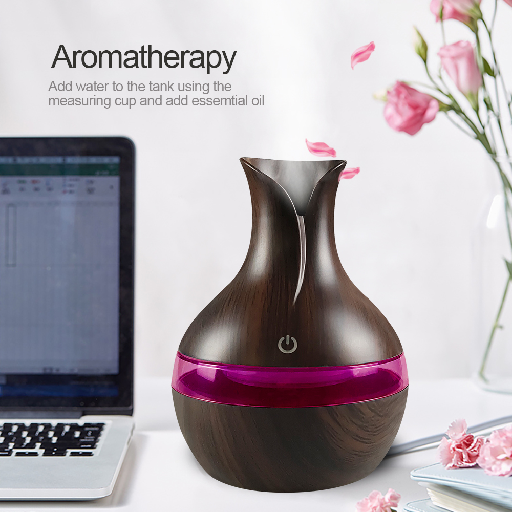 New 300ml Aromatherapy Humidifier Oil Diffuser 2 in 1 USB Design, Ultra Quiet, Perfect for Bedroom, Office (2 Oils Included)