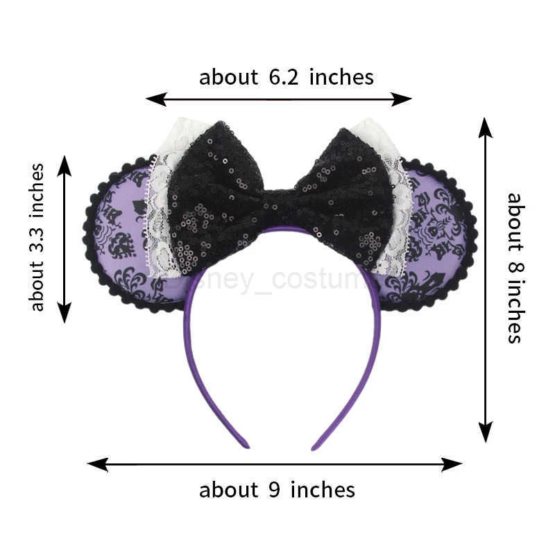 Disney Cartoon Disney Mickey Mouse Ear Headband Children Adult Festival Party Glitter 5 Bow Hair Baby Girl Party Hair Accessories X250425