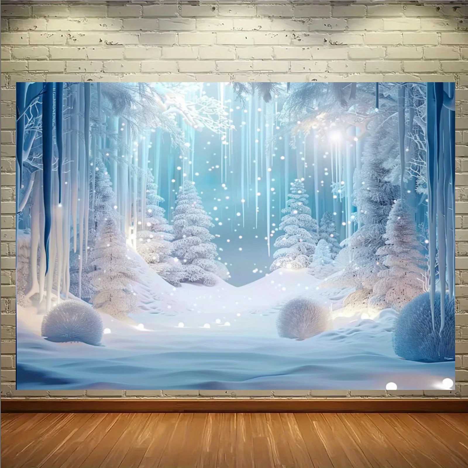 VIKAMA Dreamy Snow Forest Tapestry Living Room Feature Wall Hanging Christmas Winter Atmosphere Room DecorM251125