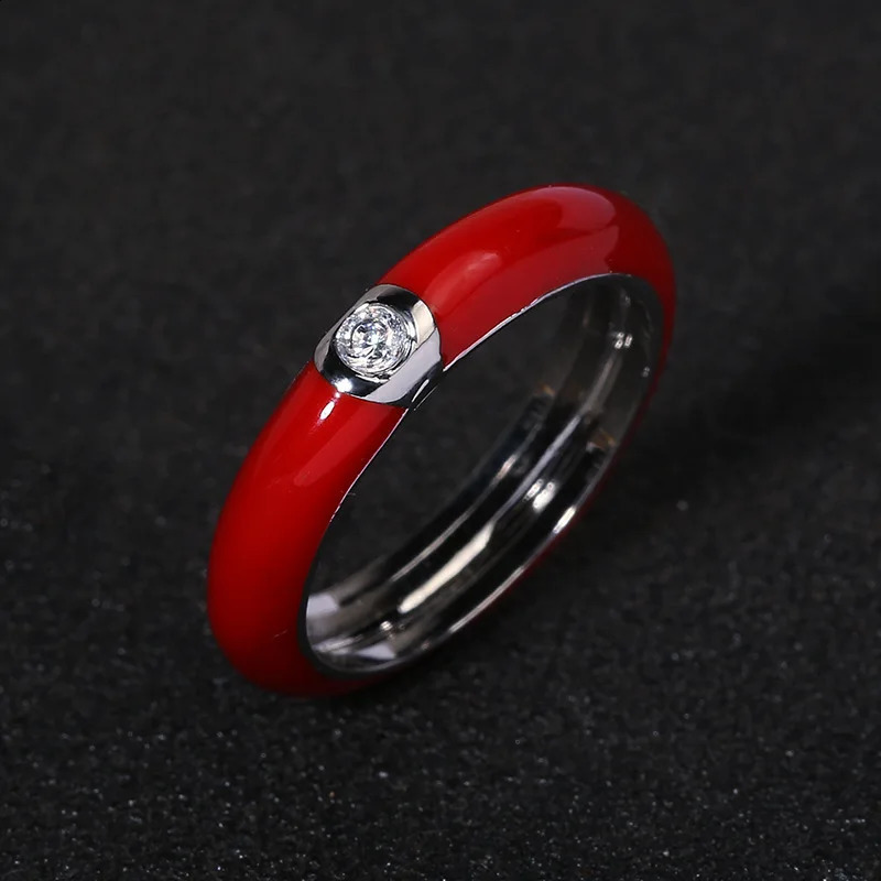 High Quality Fashion 925 Silver Bee Enamel Drops Glue Ring European And American Rattan Insect Butterfly Multi-Colored Ring Ever 250425