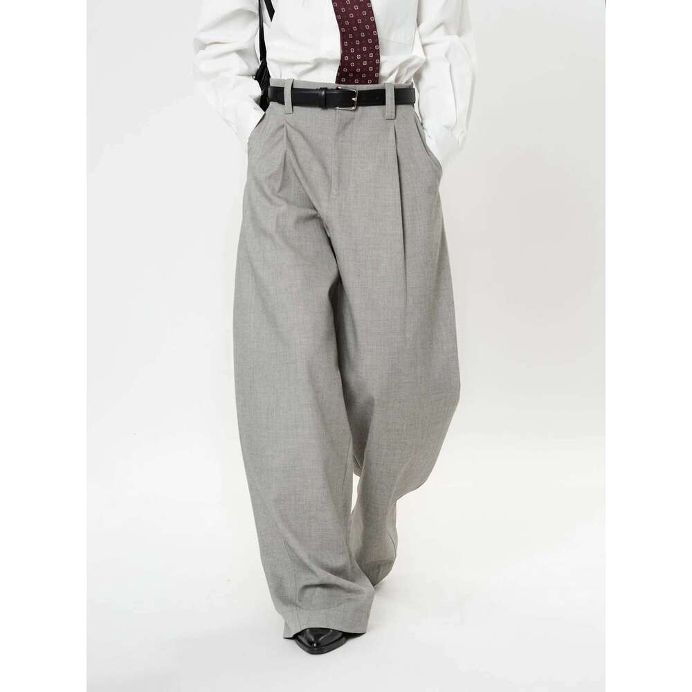 Spring Women's Casual Solid Color High Waist Loose Wide Leg Pants