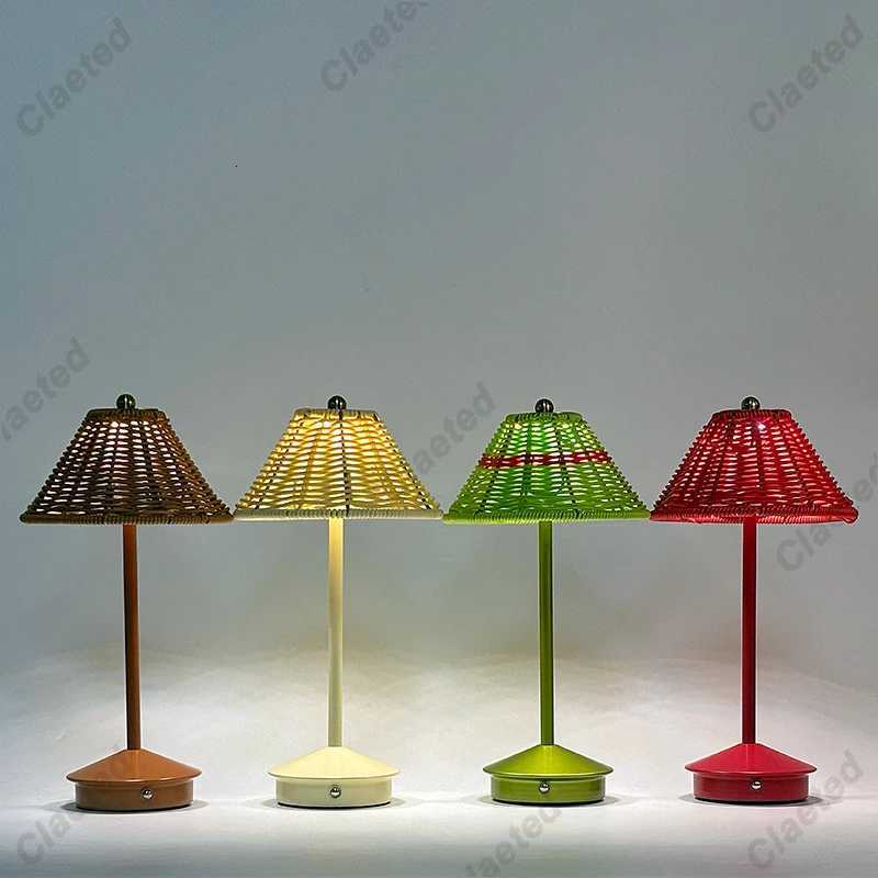 LED Table Lamp Touch Sensor Dimmable Desktop Night Light Rechargeable Wireless Reading Lamp for Hotel Bar Bedroom Decor LightM251125