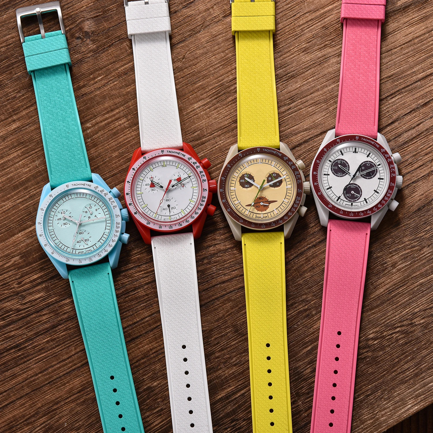 High Quality FKM Rubber Watch Strap 20mm 22mm Mosaic Quick Release Watch Bands Diving Waterproof Soft Wristband 250425