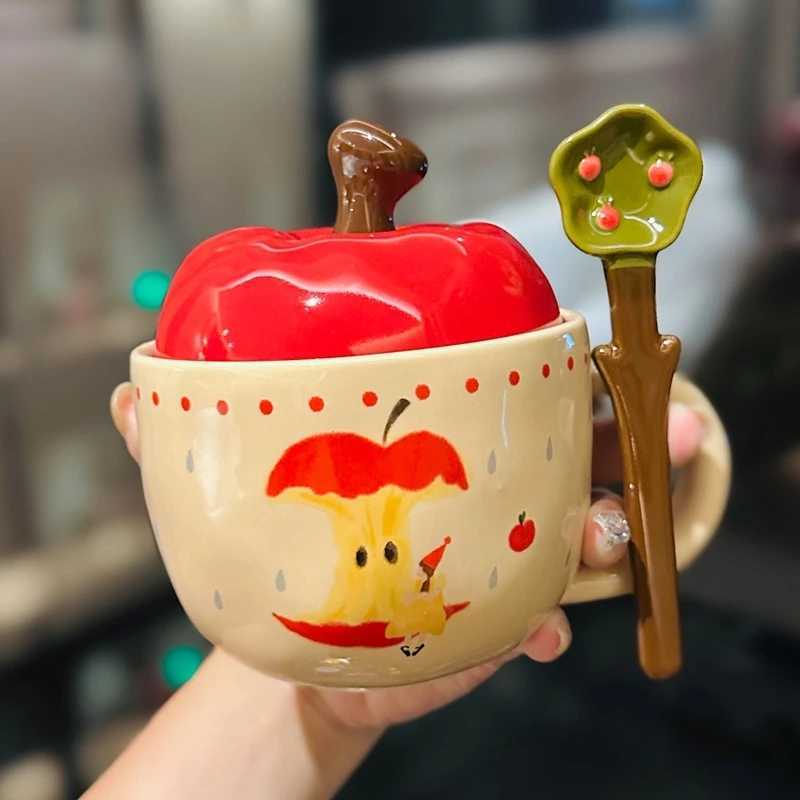 Cute Cartoon Anime Peripheral Apple Model Doll With Cover For Home Use Super Cute And High Aesthetic Value Creative Mug Gift Y251125