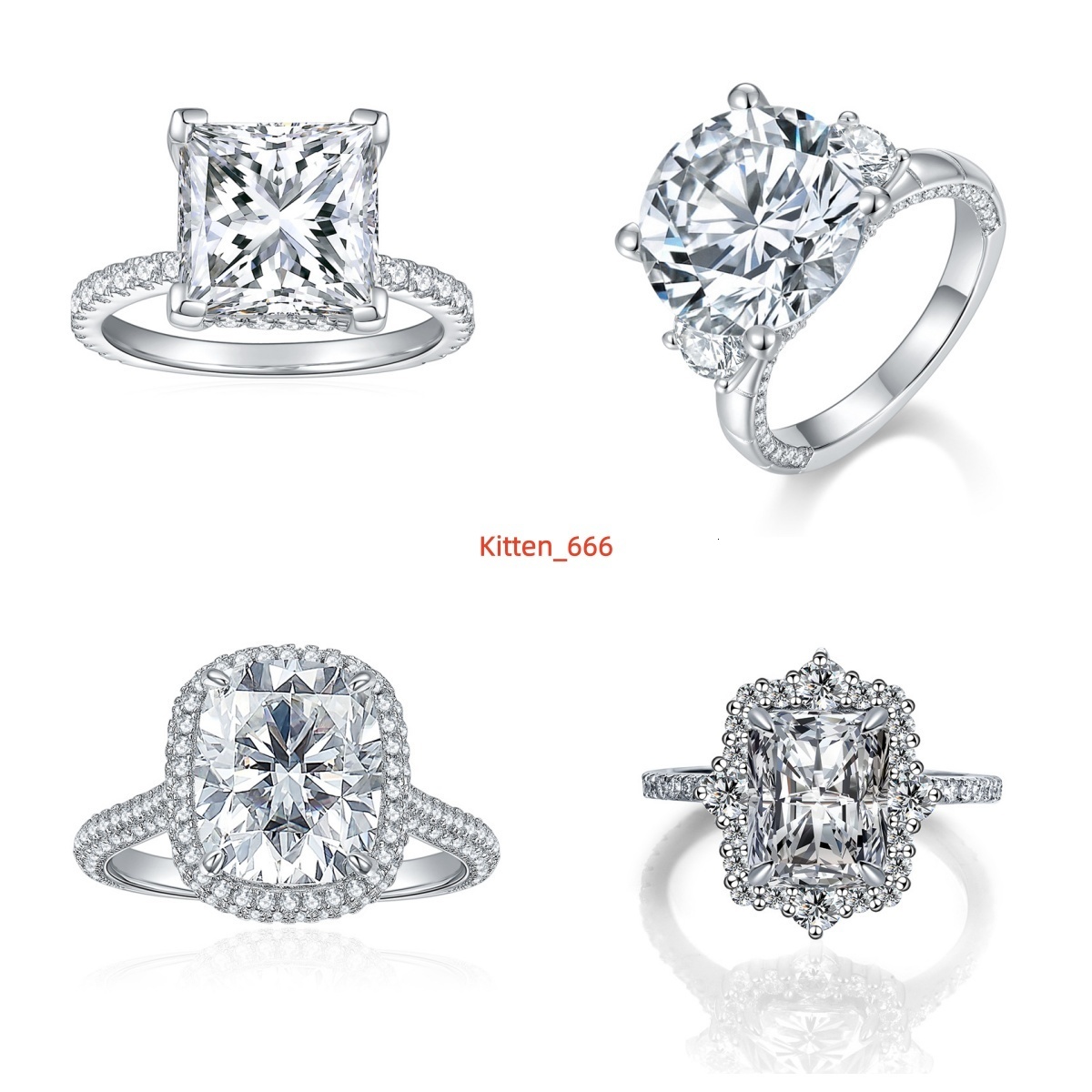 Wholesale Ruizuan Luxury Minimalist Moissanite Engagement Rings Beautiful VVS Certified Wedding Gemstones for Women and Girls