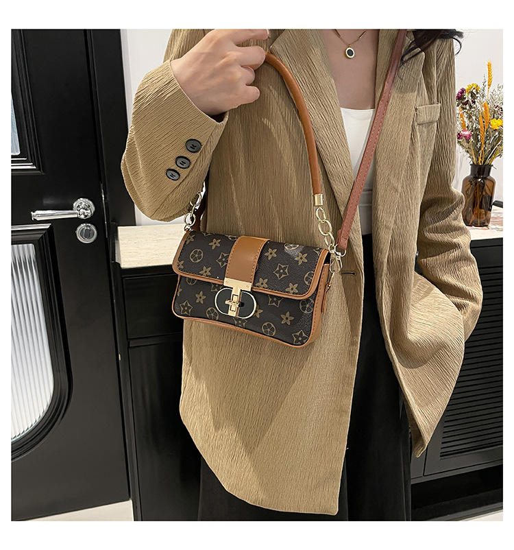 High quality new minimalist design women versatile square bag trendy fashion printed commuting shoulder bag crossbody bag