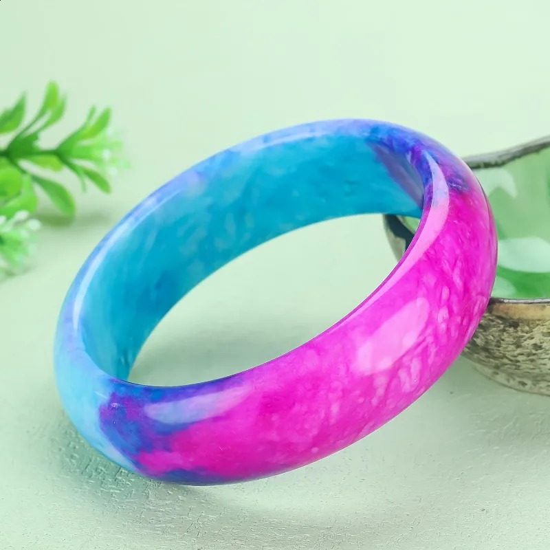 Natural Half Blue Half Purple Sky Blue Striped Bracelet Mothers Day Gift 250424