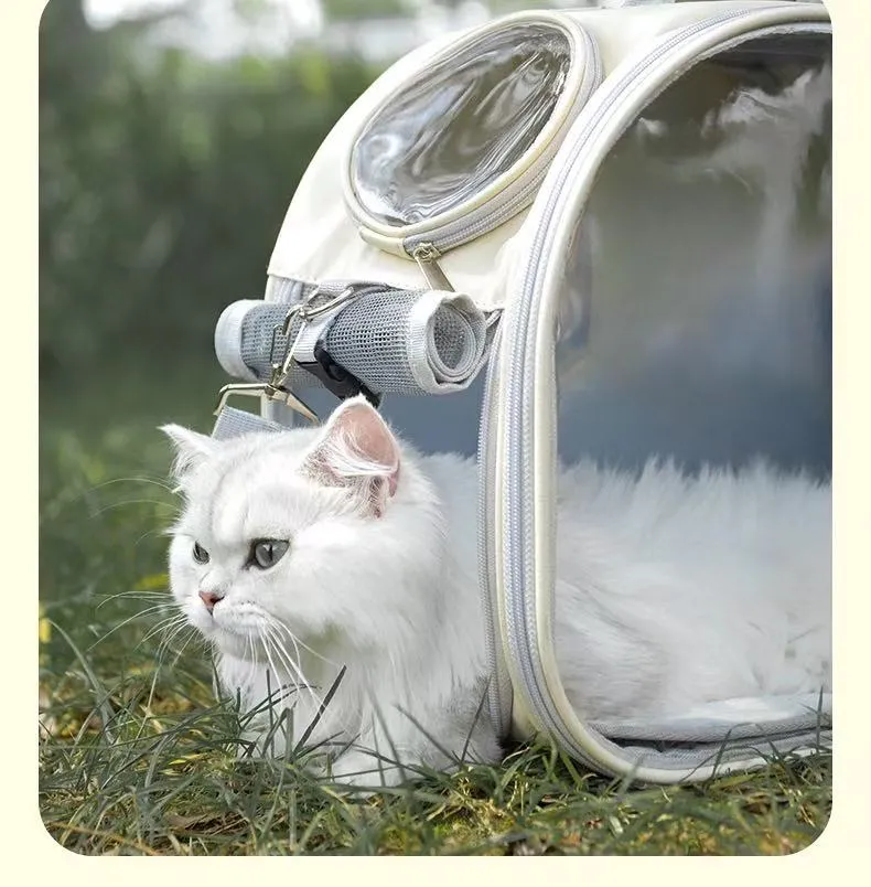 Cat bag, portable bag for going out, cat box, space capsule, pet backpack, transparent backpack, breathable carrying bag for cats
