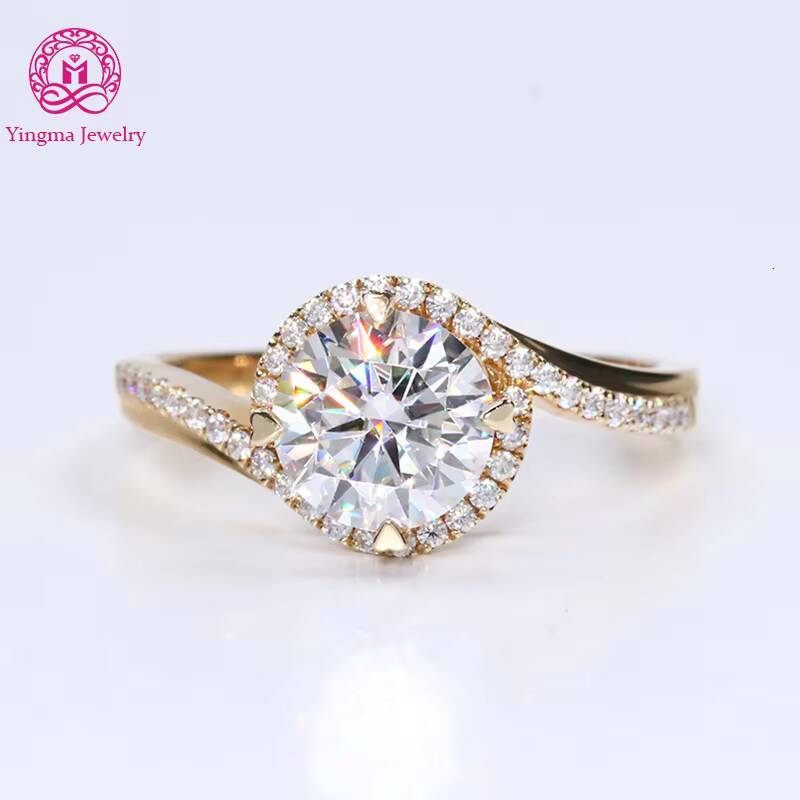 IGI Certified CVD/HTHP Lab Grown Diamond Wedding Engagement Ring 14K 18K Solid Gold Jewelry Round D Vvs 1 Ct Lab Diamond Ring