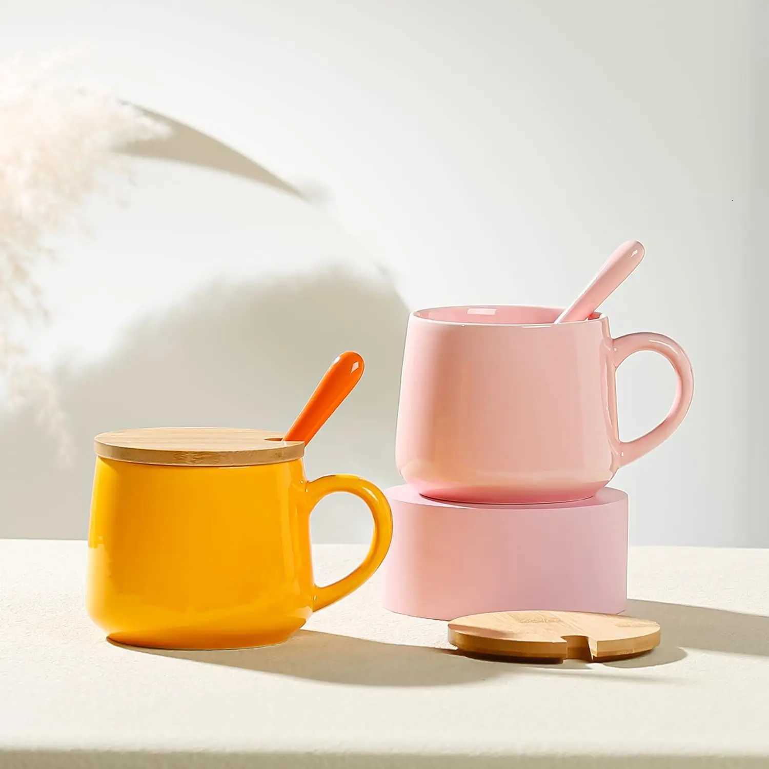 Kawaii Pink Unicorn Mug Cute Fox Cow Mugs 3D Animal Ceramic Coffee Mug with Lid and Spoon Funny Mug Christmas Birthday Gifts Y251125