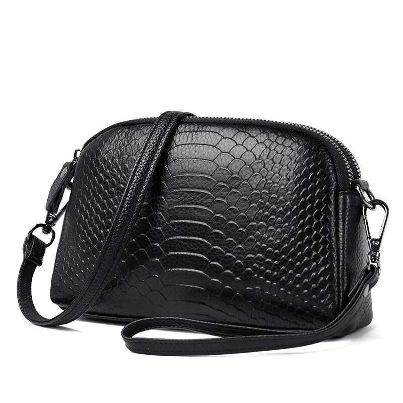 Luxury Designer New Women's Crossbody Small Single Shoulder Messenger Bag Fashionable Genuine Leather Crocodile Pattern Handbag