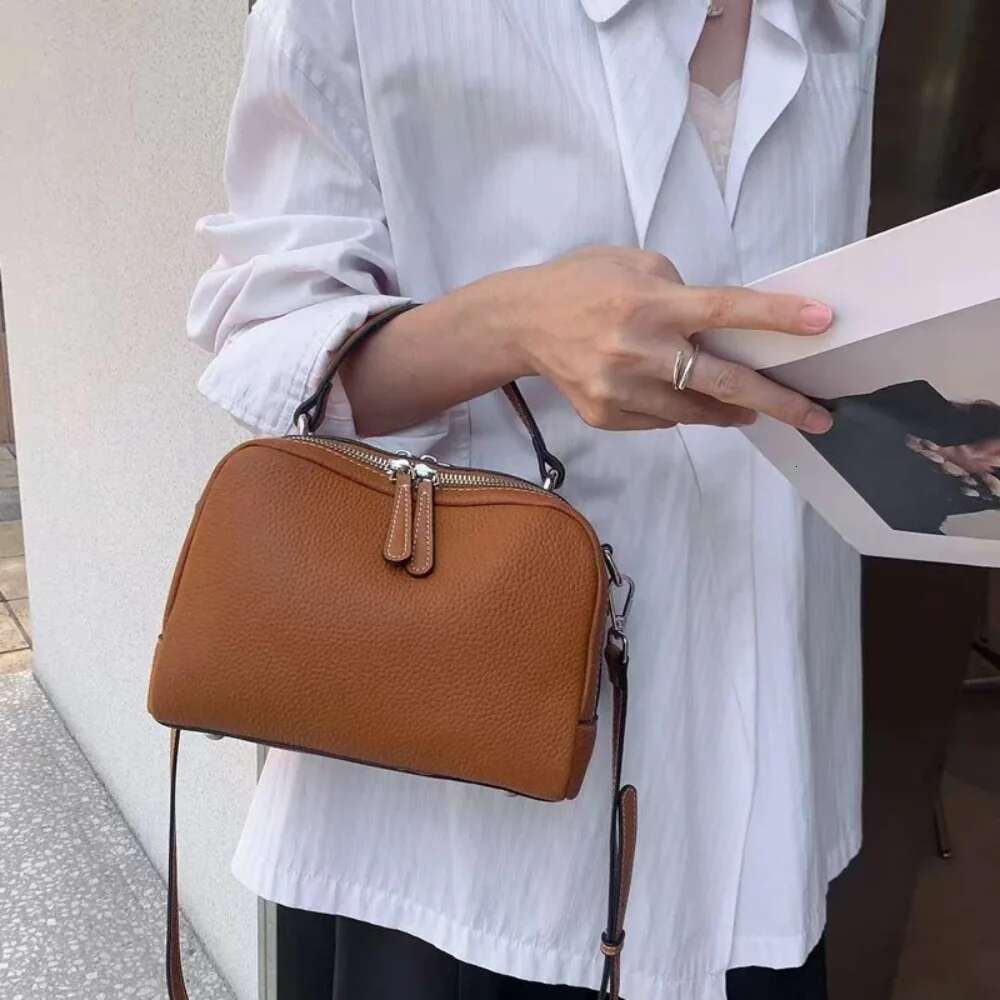 Women's Genuine Leather Bag,Handbag,Lightweight Medium Crossbody Shoulder Bag With Zipper Pocket Adjustable Strap