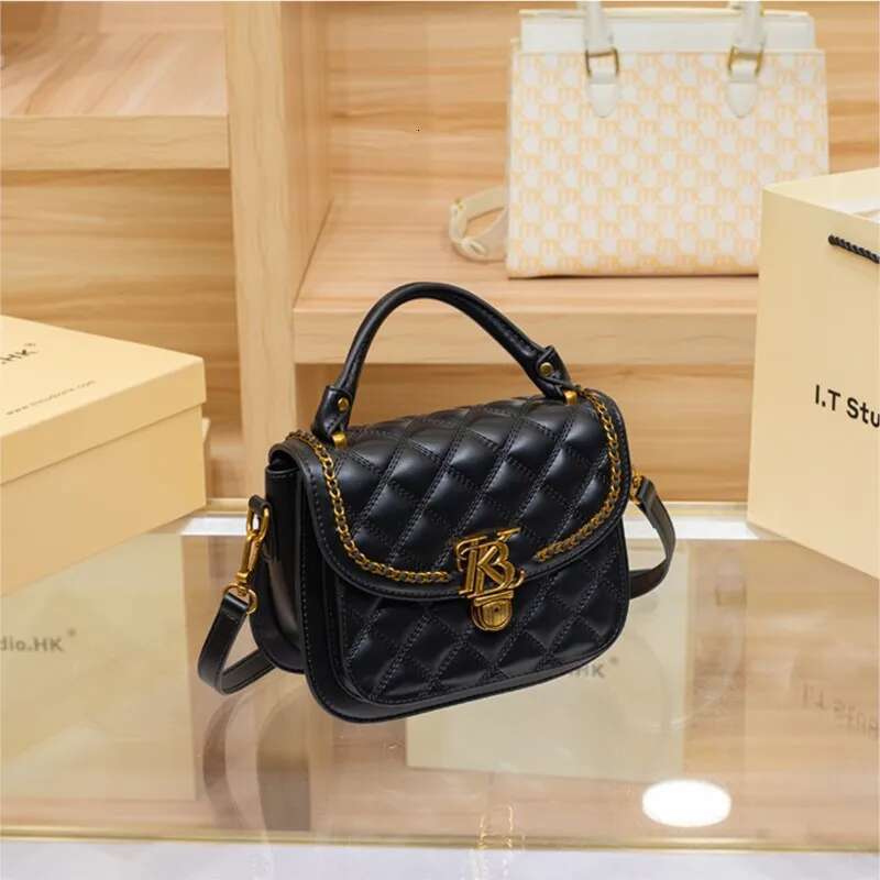 Women's Handbag Designer Brand Genuine Leather Dia Grid Portable Small Square 2024 New High-End Feeling Crossbody Bag
