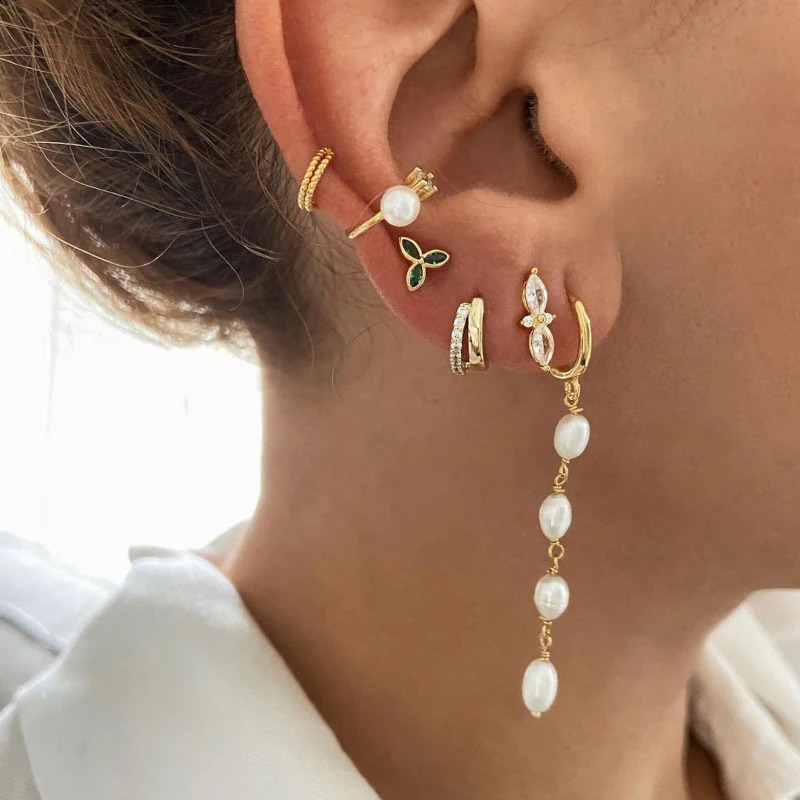 925 Sterling Silver Needle Blue Pink Crystal Stud Earrings For Women Fashion geometry Pendant Earrings Jewelry Gifts 250424