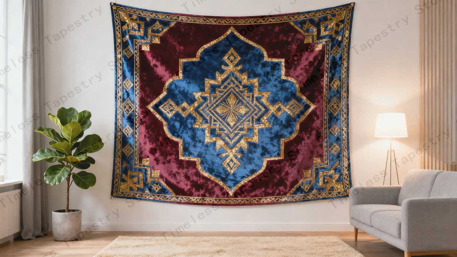 Comfortable Moroccan - Style Tapestry Perfect For Adding Luxurious Vibe To Autumn And Winter Season Home DecorM251125