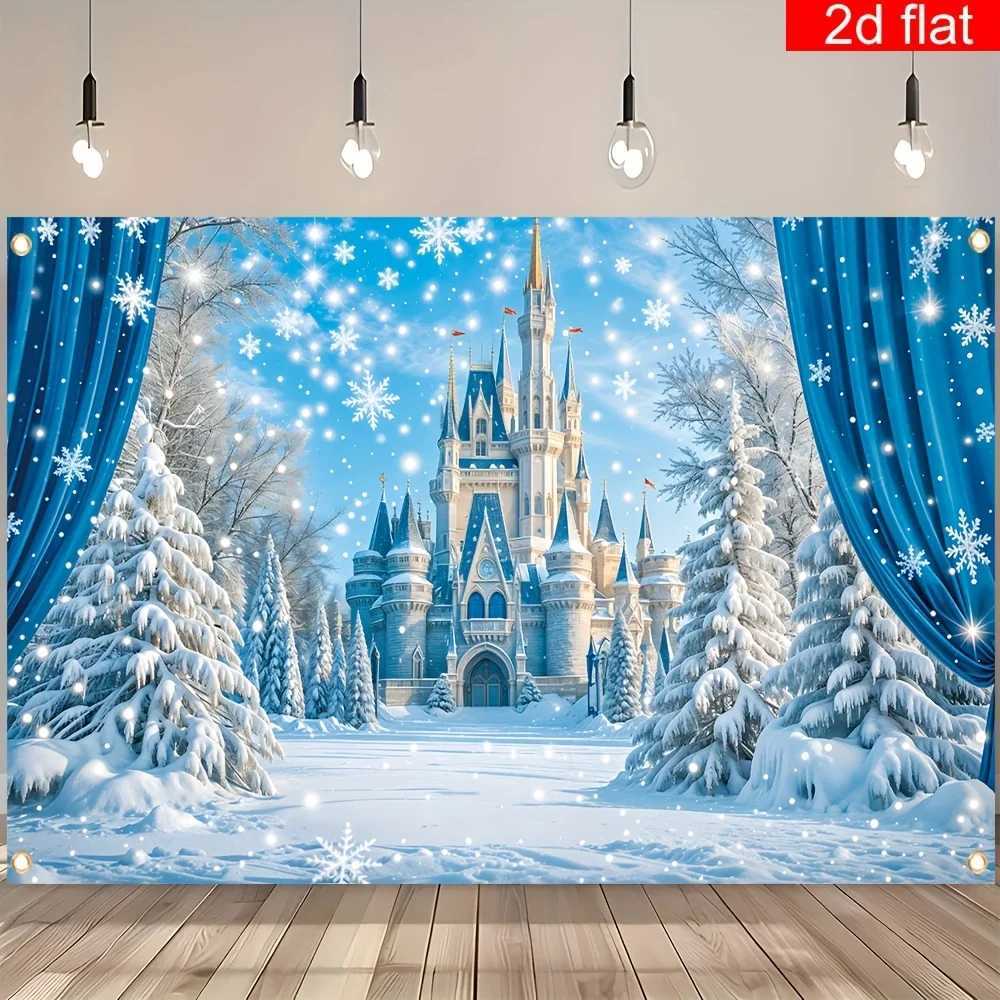 VIKAMA Winter Wonderland Decorative Banner Ice Castle Christmas and New Year Family Office Classroom Wall decorationM251125
