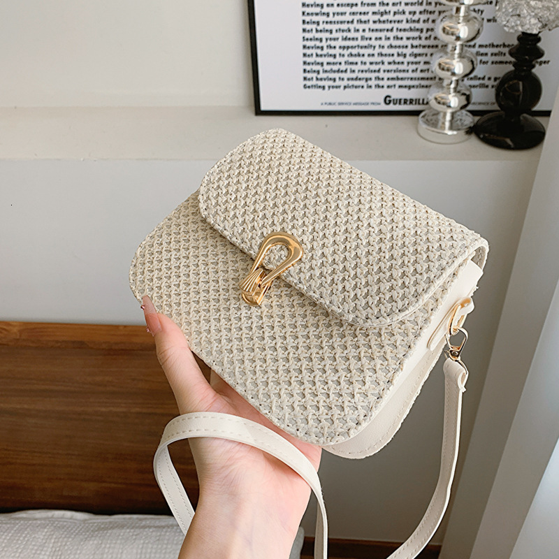 2025 New Designer Bag Free Delivery Designer Shoes By Women's 2024 Fresh Personalized And Design Spring/Summer Grass Woven Small Square Trendy On