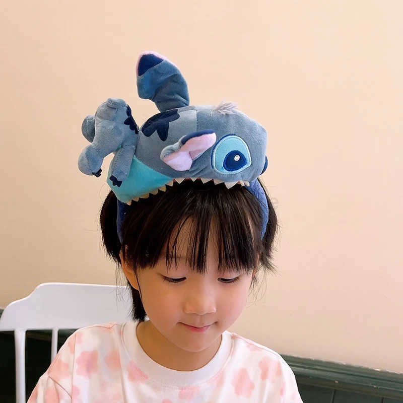 Disney Plush Sewing Earbands Headbands Female Role Playing Shark Hair Girls Cartoon Cute Sewing Soft Hair Accessories Childrens Birthday Gifts X250425