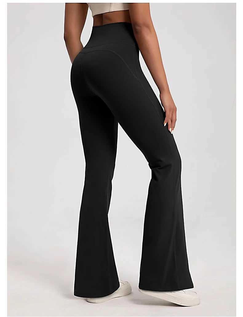 High waisted Flame Leg Yoga Pants for Womens Bell Bottom Fitness Gym Casual Exercise Trouser Pants Lift Flame Yoga LegsC250425