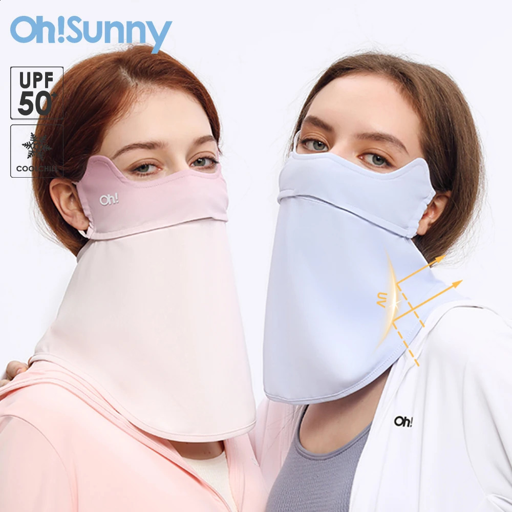OhSunny Sunscreen Mask with Neck UP000 Outdoor Anti-Dust Sun Protection Cooling Washable Adjustable Breathable Face Cover 250424