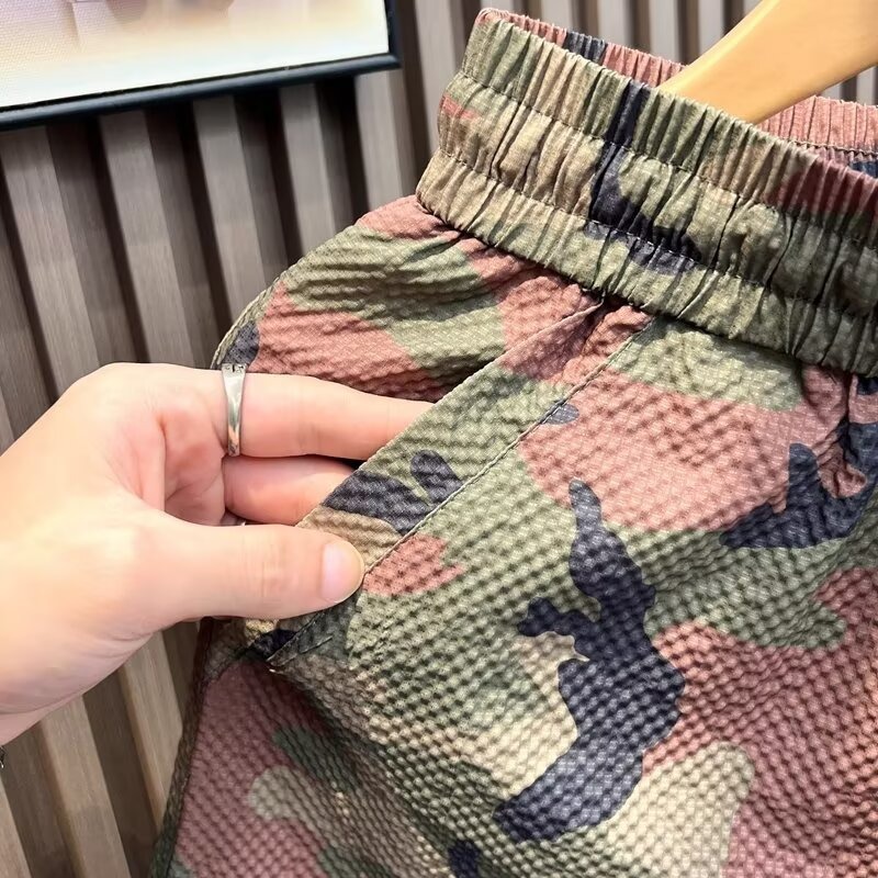 Advanced workwear camouflage shorts men's summer thin fashion casual fashionable and comfortable versatile sports five quarter pants