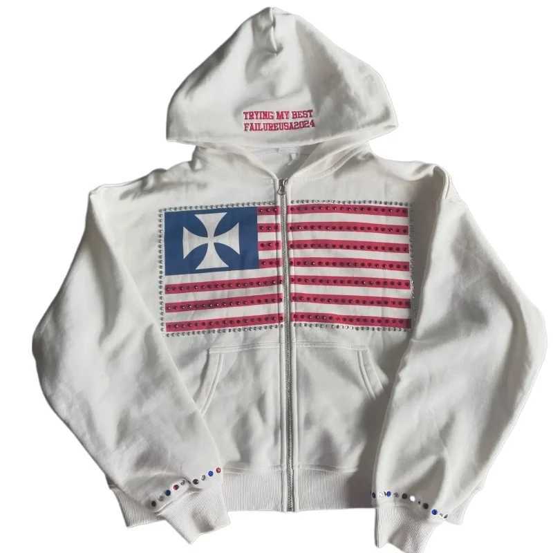 Autumn/Winter New Minimalist Design Color Collision Pattern Womens Hoodie Harajuku Y2K Loose Zipper Sweater w250425