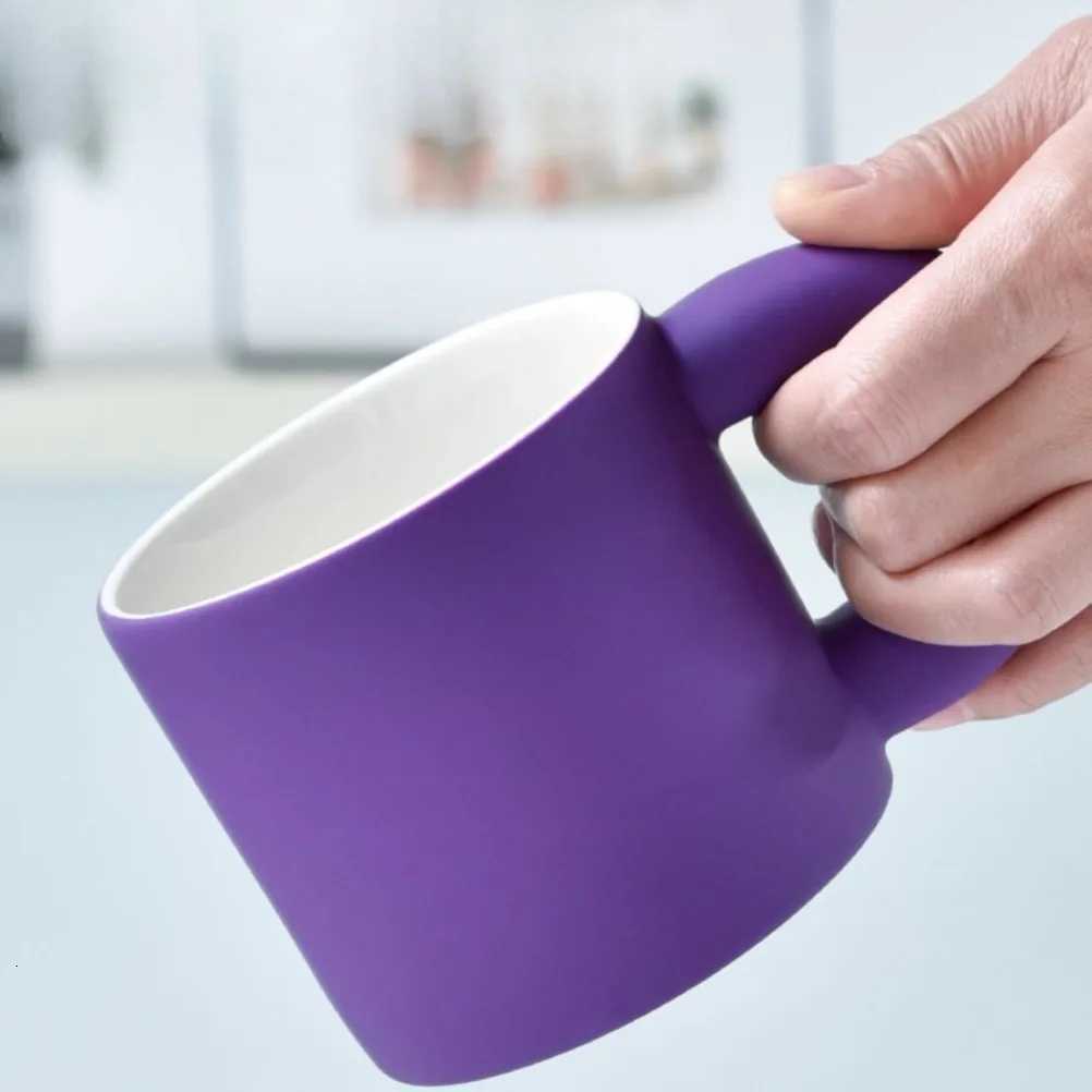 Ins Style Purple Ceramic Mug Frosted Coffee Milk Cup Household Coffee Cup Breakfast Cups Ceramics Pottery Kitchen Accessories Y251125