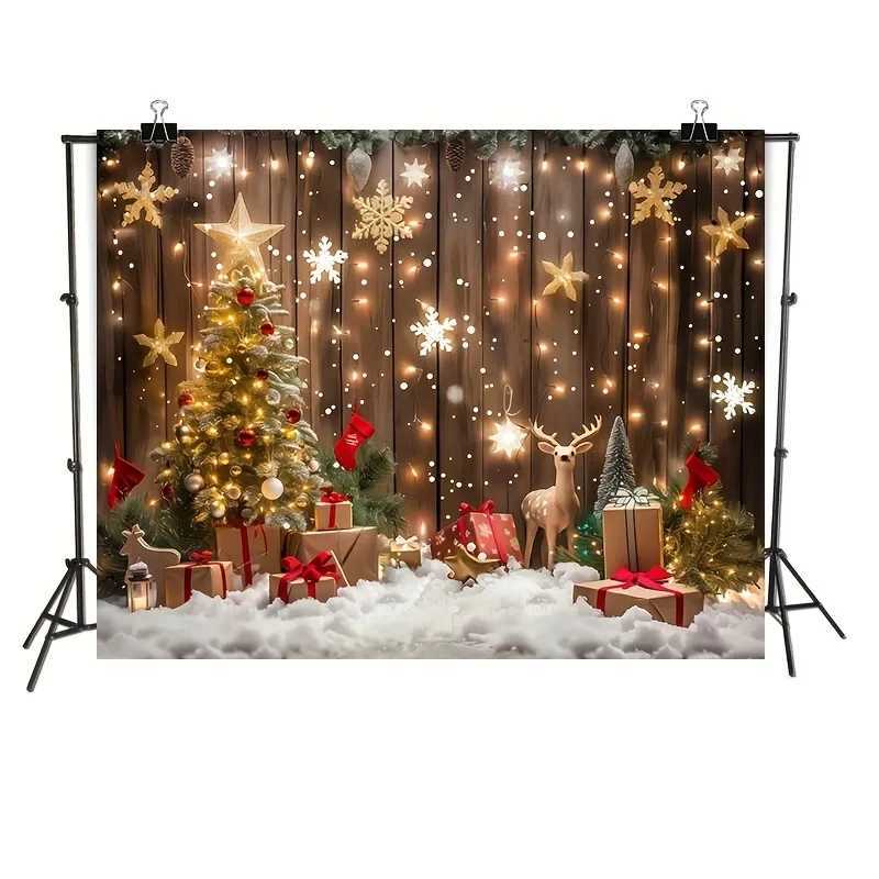 Bohemian style 2025 vintage Christmas tapestry Christmas tree deer stars snowflakes Christmas decoration living room studio decoM251125