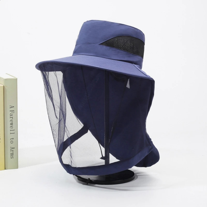 Summer Fishing Hat Outdoor Mosquito Insect Mesh Hat Fishing Climbing Hiking Hats Camping Sun Hats for Men Women 250424