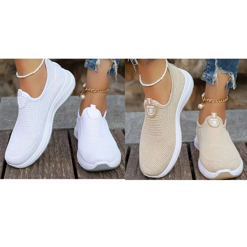 Women's Casual Shoes New Style Summer Mesh Breathable Large Soft Sole Non-slip Lightweight Comfortable Woman Heeled Slippers ddmykukumalu