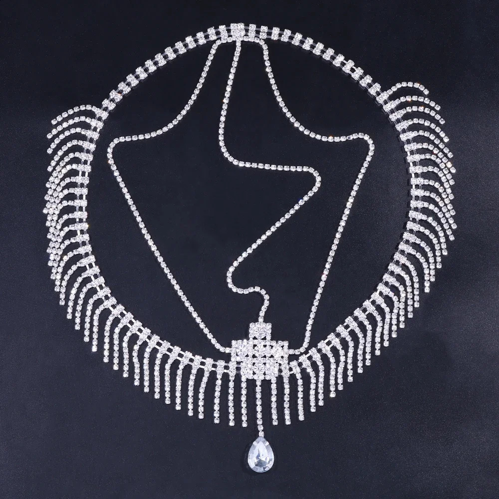 Bling Indian Forehead Chain Rhinestone Headband Headpiece for Women Crystal Hair Ornament Jewelry Wedding Hairpieces Gift 250420