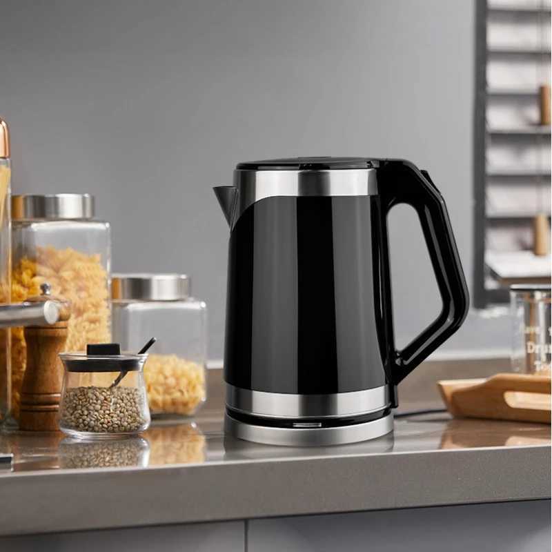 US/EU 110V/220V Stainless steel Electric Kettle Double-layer Anti scalding Keep Warm Pot Large Capacity Coffee Hot Water Boiler C251125