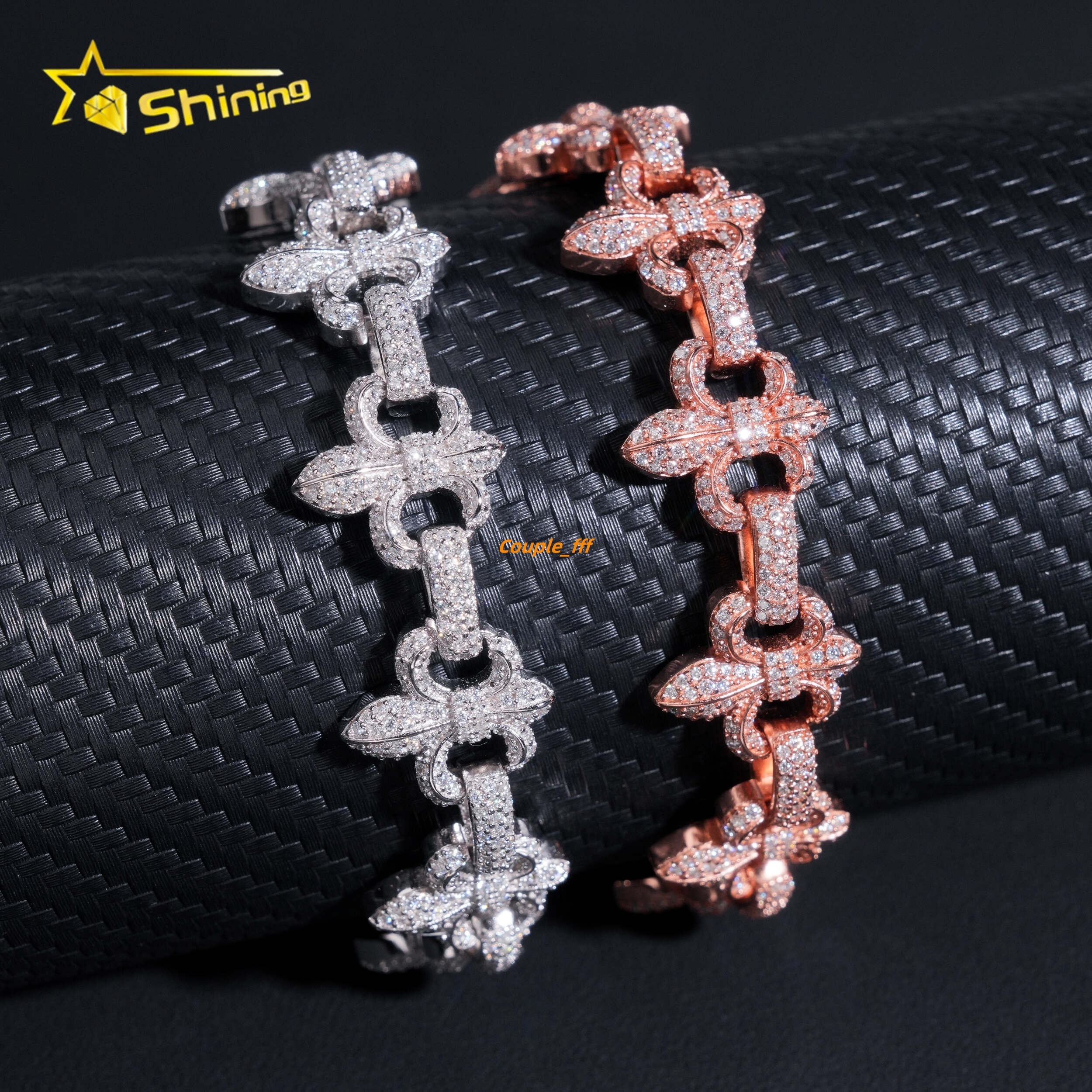 New Arrivals Fashion Infinity Hip Hop Top Quality VVS Moissanite 925 Silver Iced Out Bracelets