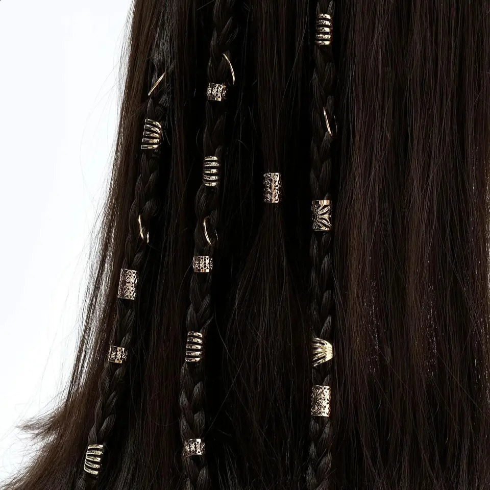 85 pieces of hollow hair ring accessories Dreadlocks pearl braided clip Dread Locks metal cuff decoration 250417