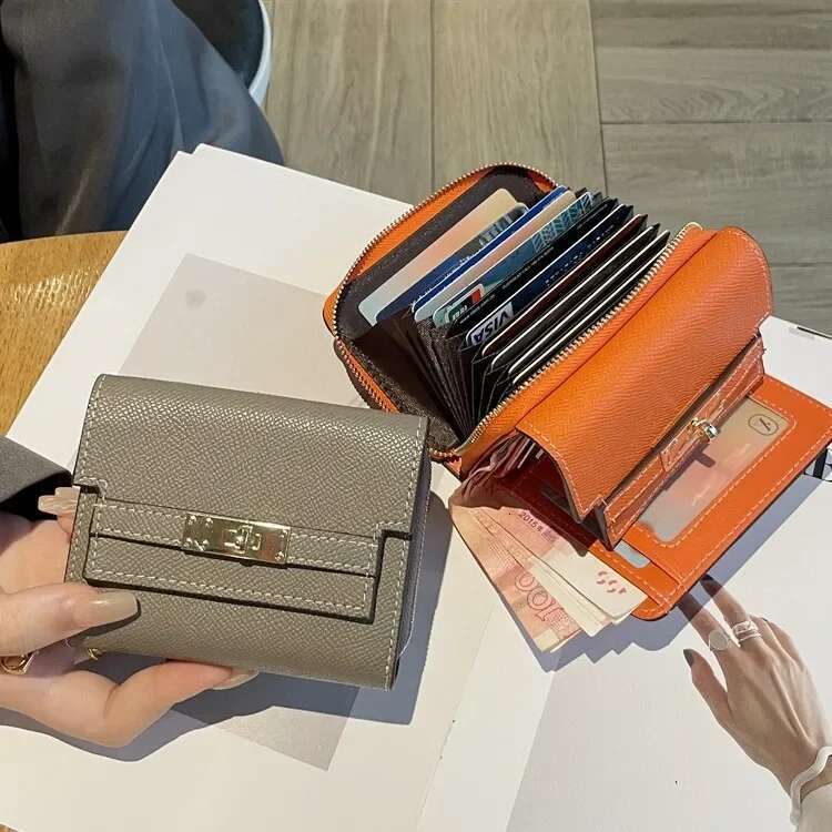 New 2025 Genuine Leather Multifunctional Women's Coin Purse Card Holder Two-In-One Large Capacity Document Clutch Handbag