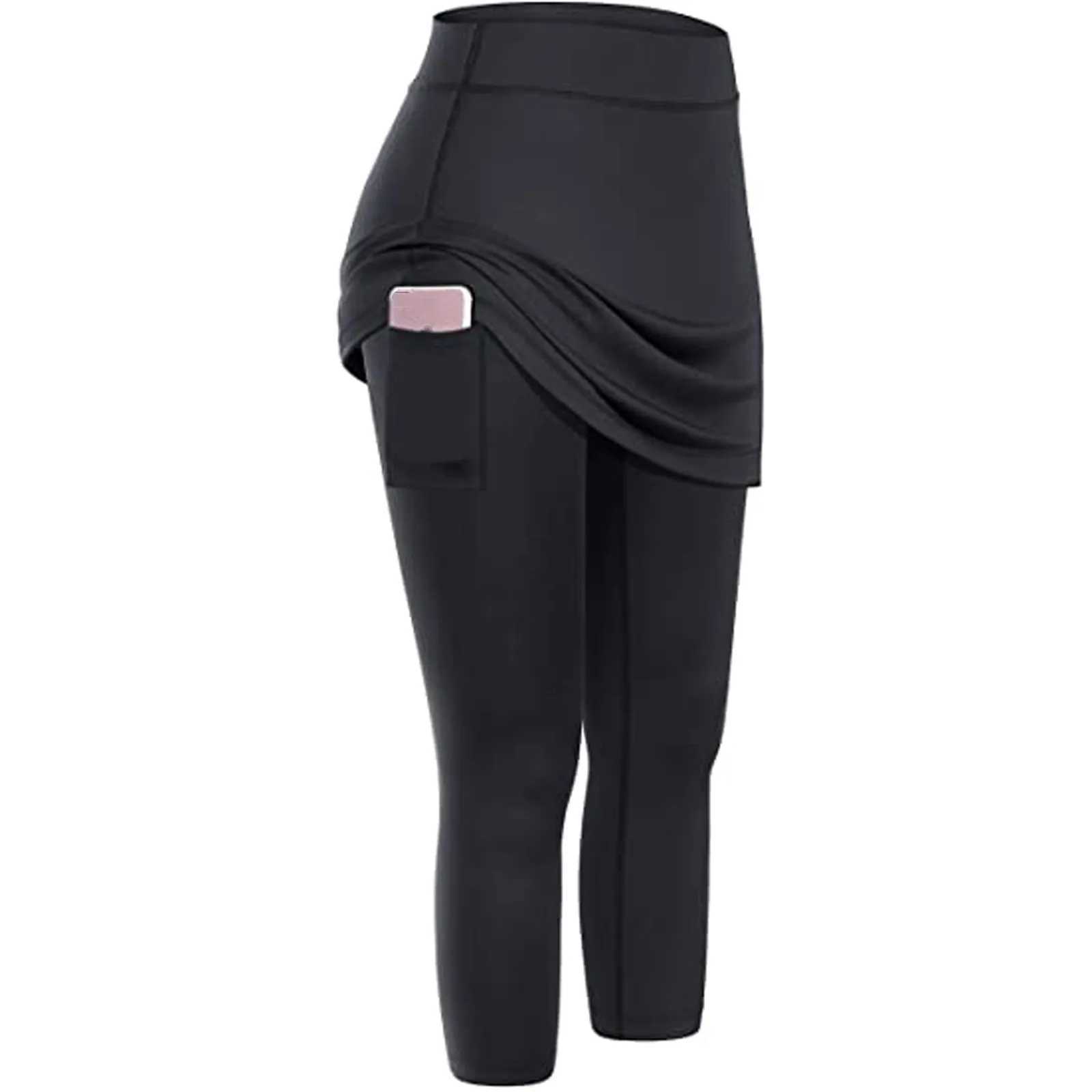 Solid color elastic high waist casual breathable sports shorts suitable for womens fashionable yoga outdoor jogging pockets TrouserC250425