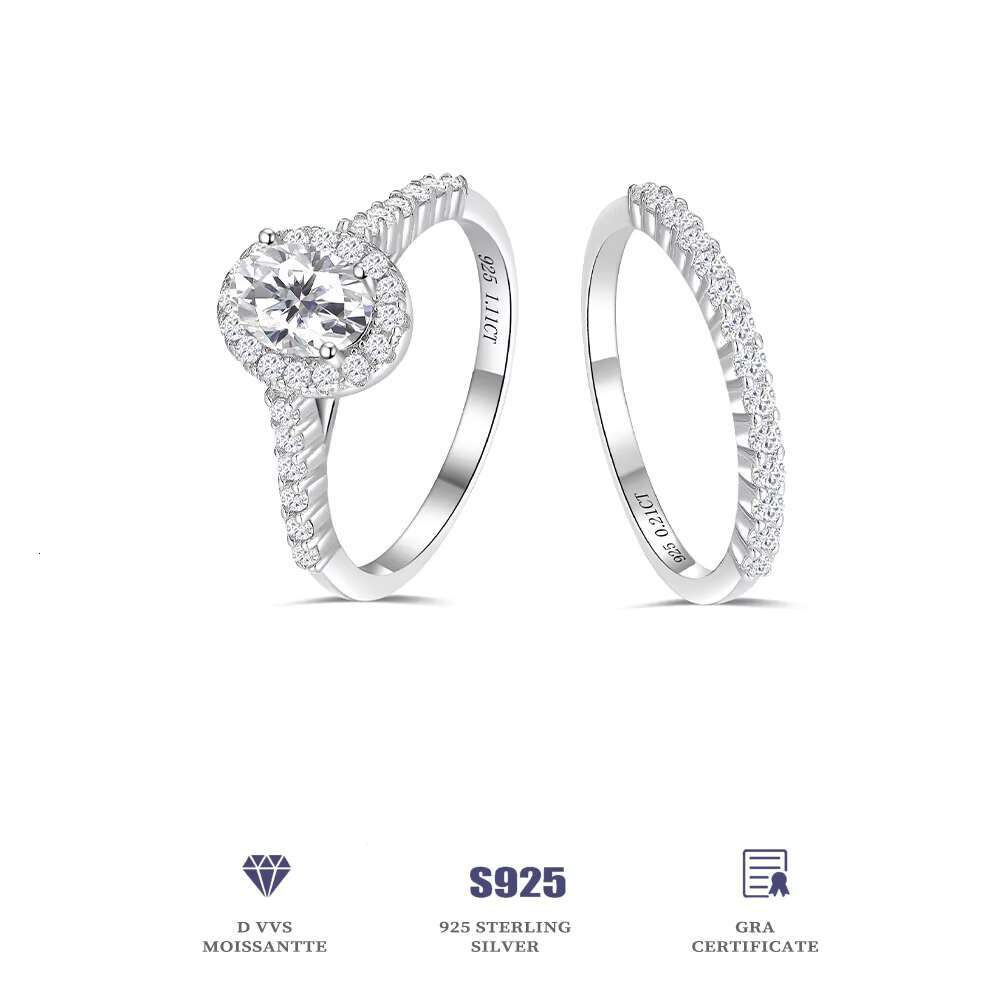 Customized 925 Silver Moissanite Diamond Engagement Ring for Womens Wedding Jewelry