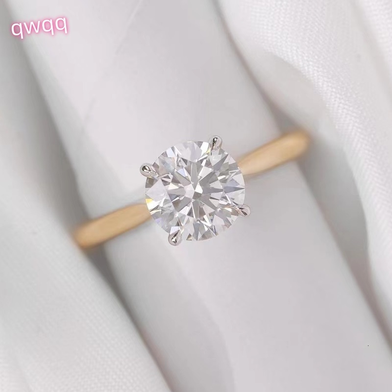 Customized High Jewelry 2ct Moissanite With GRA Certificate Gold Ring Classic 4 Claws 18k Yellow Gold Wedding Ring