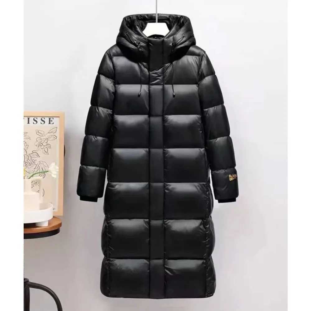 Brand New Couple Winter Long Down Jacket Fashion Women Tech Lined Warm Mens White Duck Coat Male Hooded Parka Feather JacketM251125