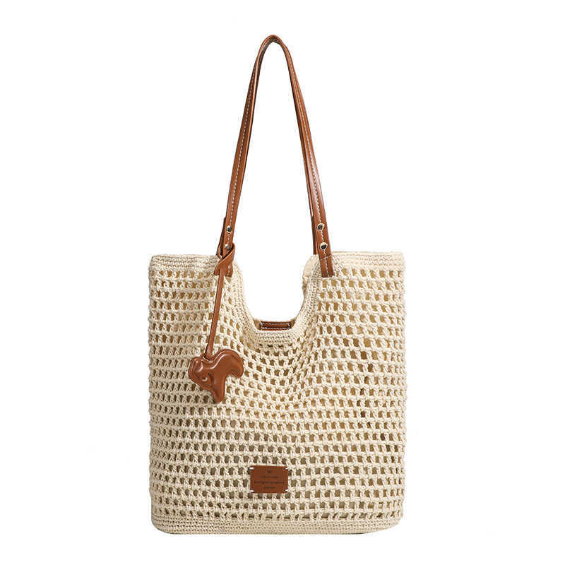 Nangrass Woven Bag Coastal Weekend Woven Bag Imitation Vine Tote Bag Womens Large Capacity Shoulder Bag