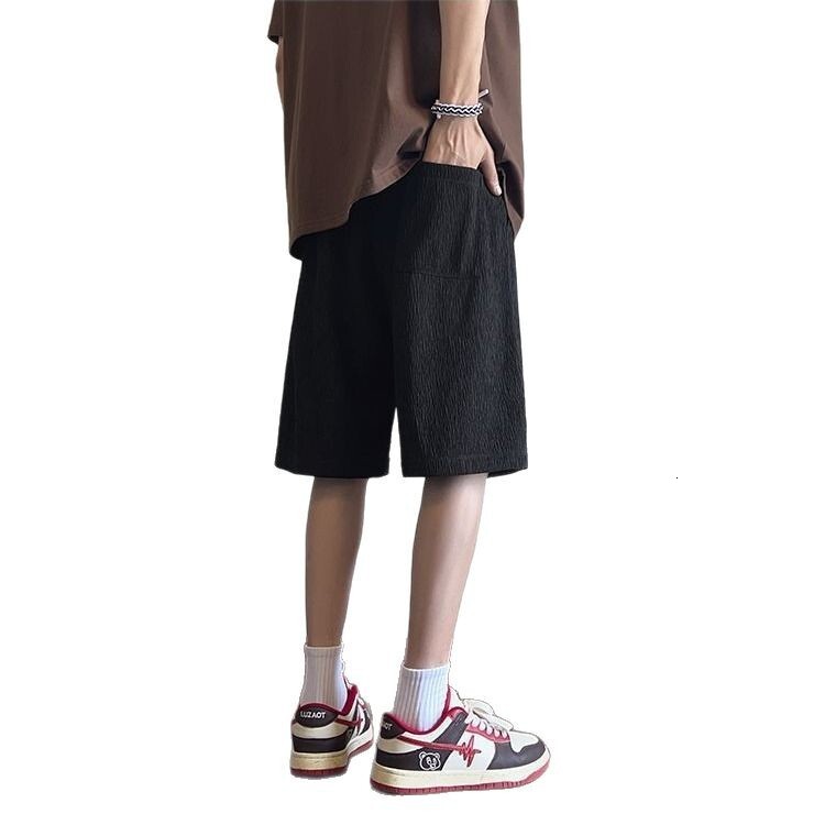Texture sense, loose and hanging sensation, unisex summer American fashion brand plus size shorts, casual pants, versatile wide leg pants