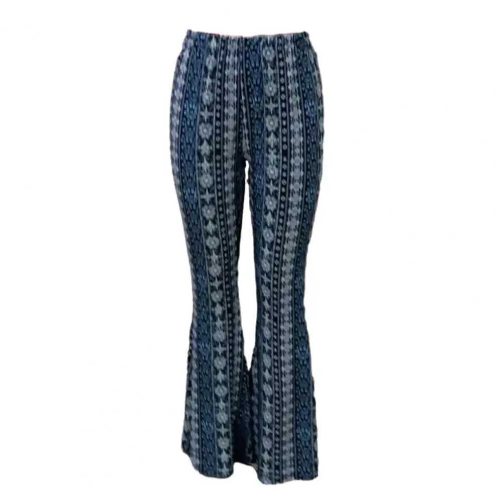 Womens Bootcut Pants Retro Print Flared hem womens yoga pants high elasticity waist slim suitable for women to wear for a long timeC250425