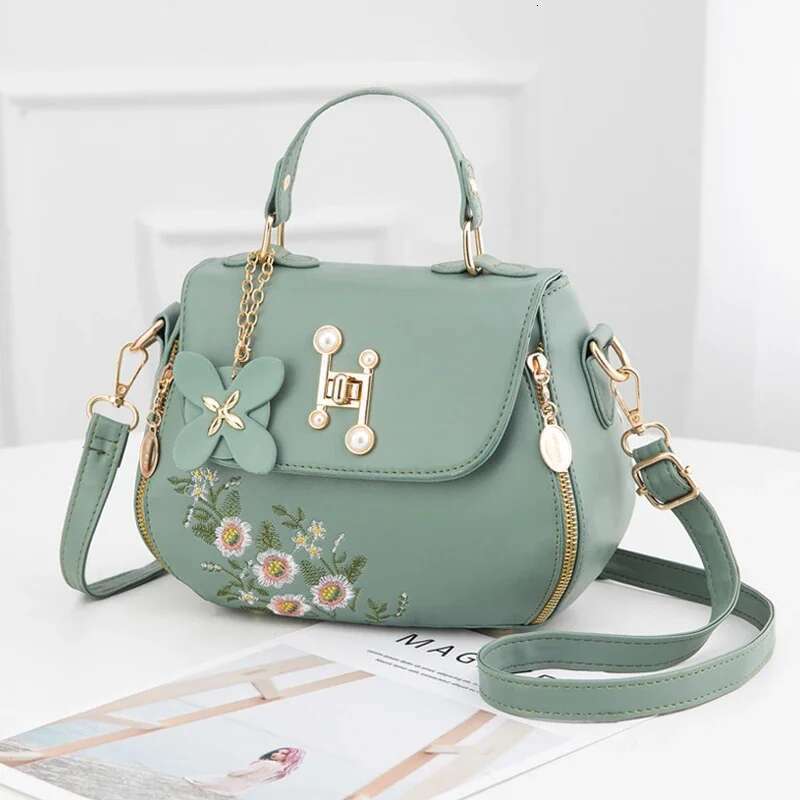 Designer Bag Embroidered Handbag Hot Selling Women New Network Red Fashion Crossbody Versatile Popular PU Leather Shoulder Bag