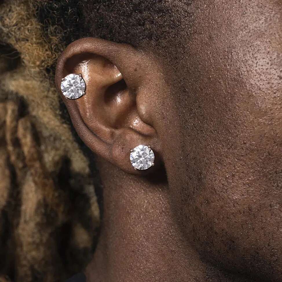 CUC 3-14MM AAAA Zircon Stud Earrings Screw/Push Back For Women Men Fashion Trend Wedding Jewelry Party Love Gift